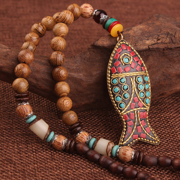 Tribal Bodhi Fish Necklace